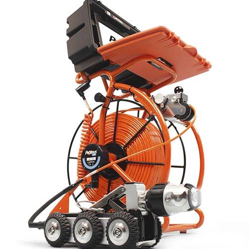 Chariot d’inspection caméra avec enrouleur manuel et unité motorisée