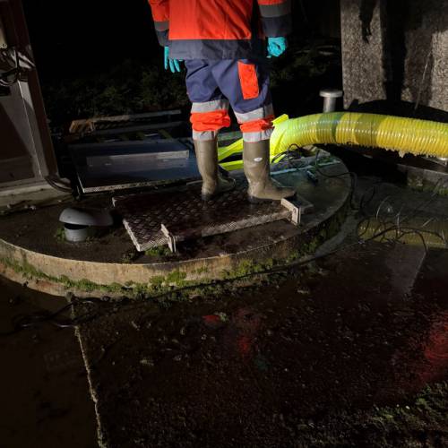 Intervention de pompage 500 m3/h sur poste de relevage