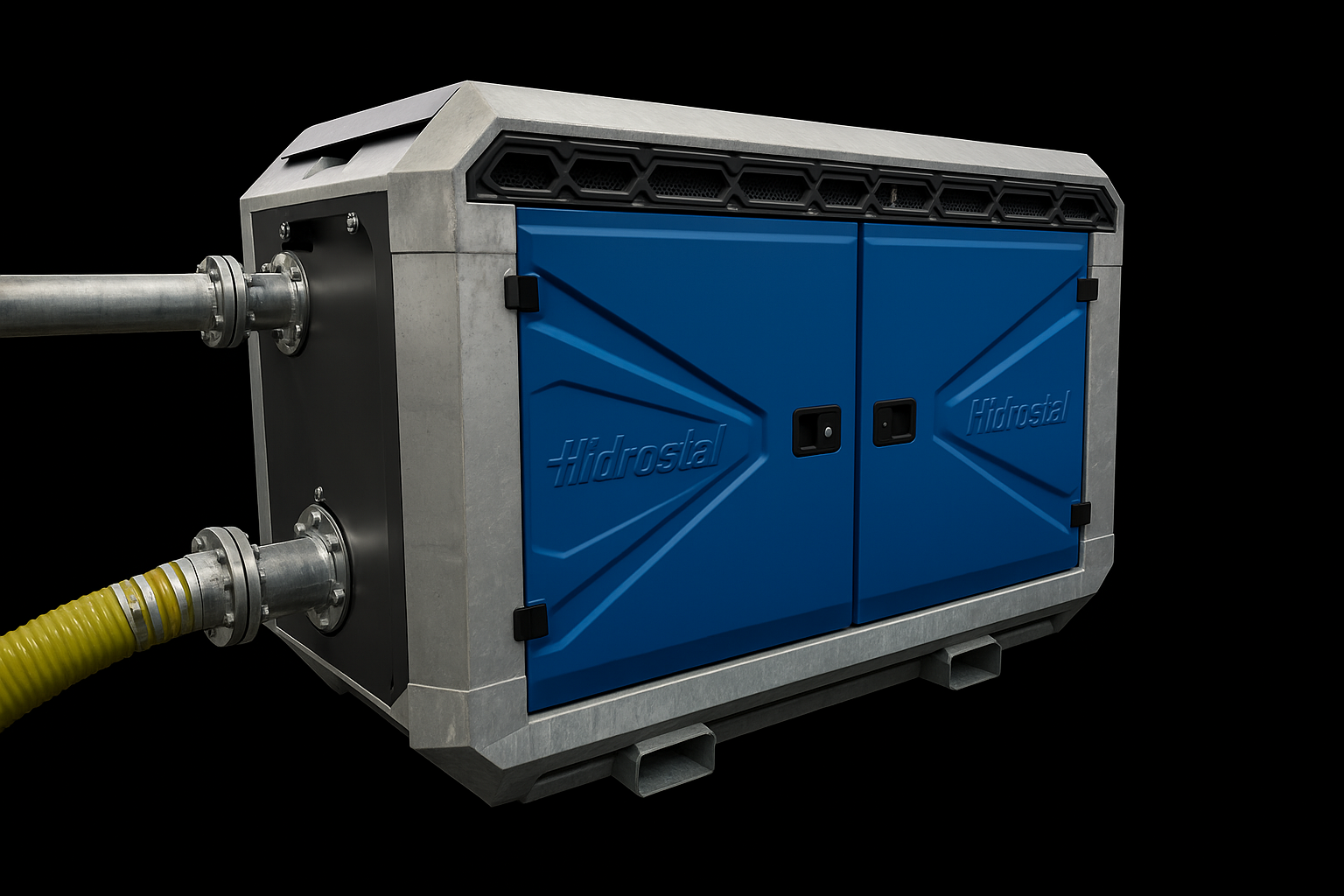 Pompe haute capacité utilisée pour le pompage d’eaux pluviales, bassins d’orage et chantiers VRD. ITLP Services propose la location de pompes 400 et 500 m³/h avec 300 m de refoulement en Bretagne.